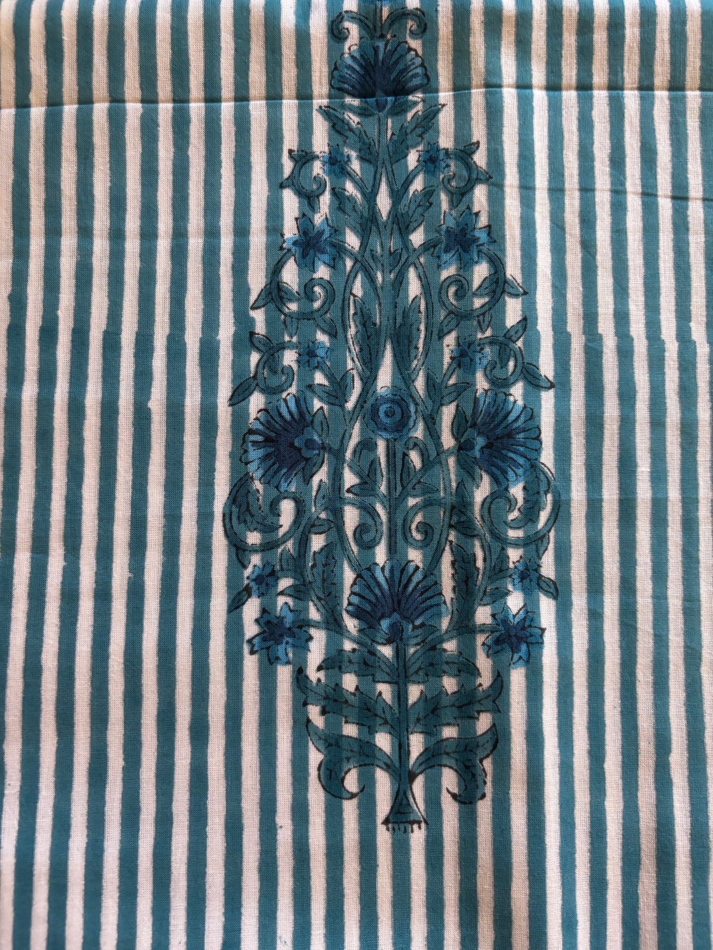 Deep Blue Green Handblocked Suit