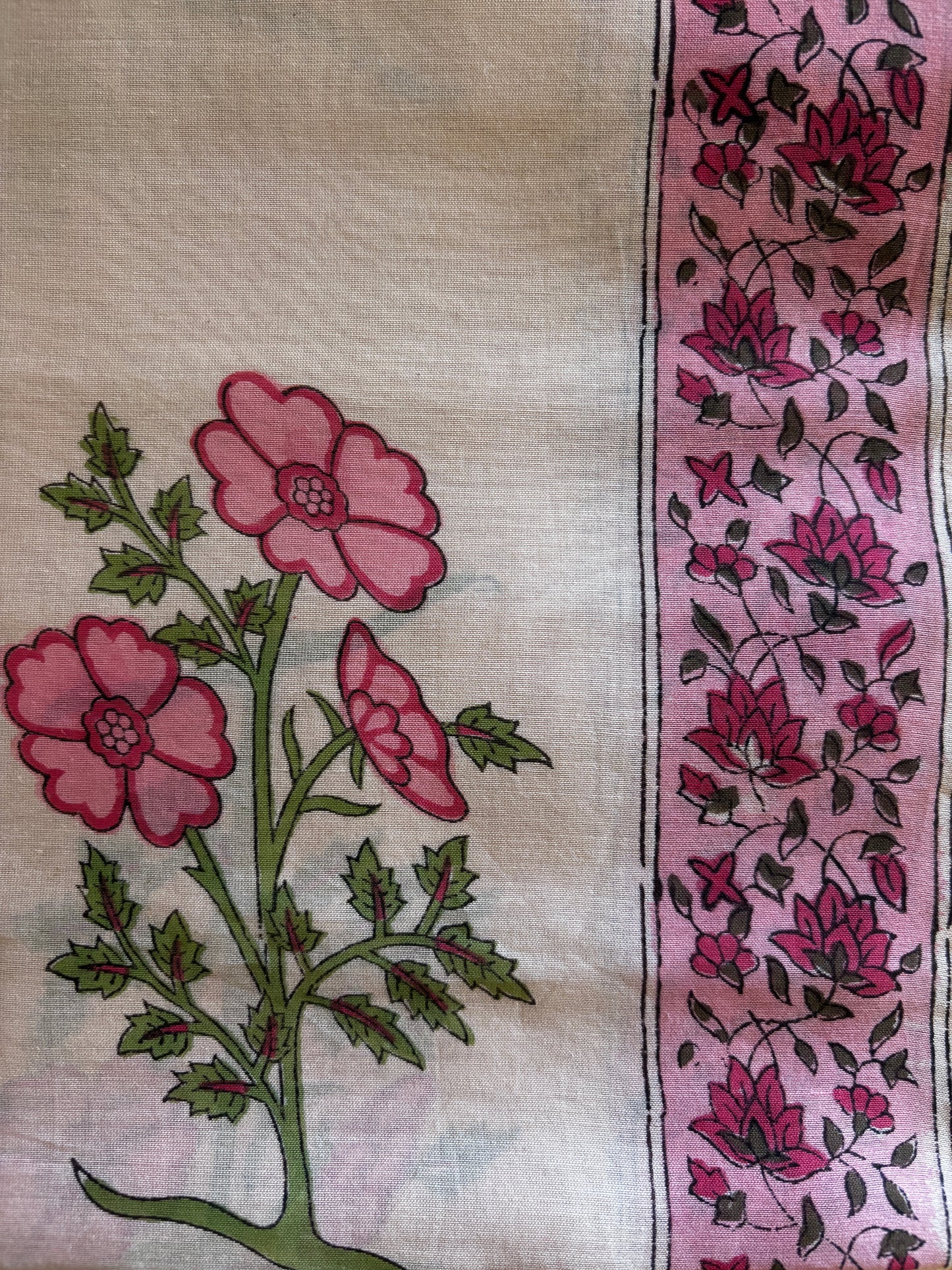 Beige & Pink Chanderi Suit