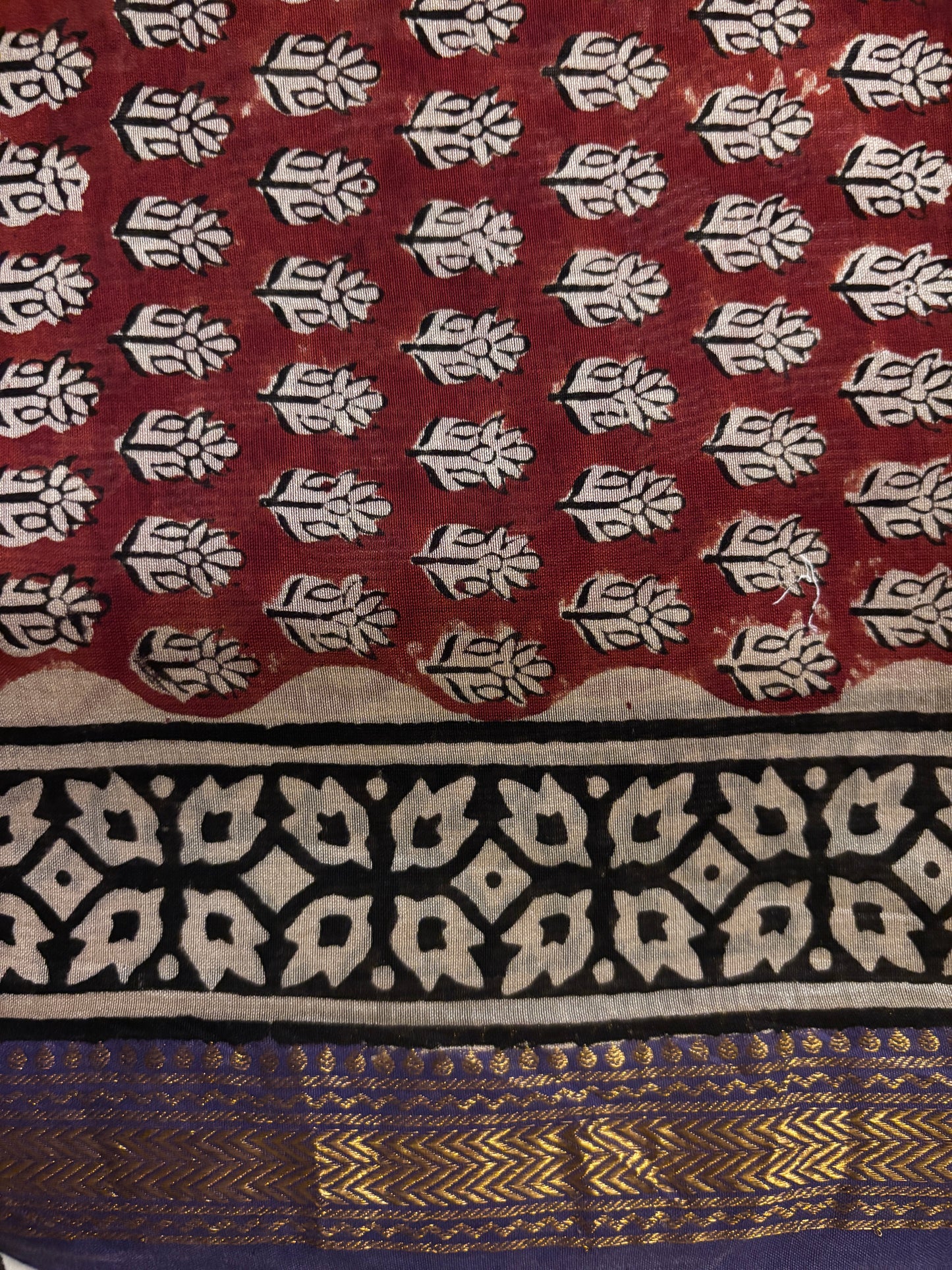 Rust Red Booti Maheshwari Suit