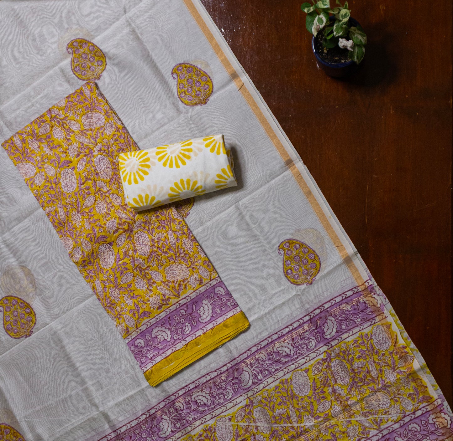 Yellow Chanderi Suit