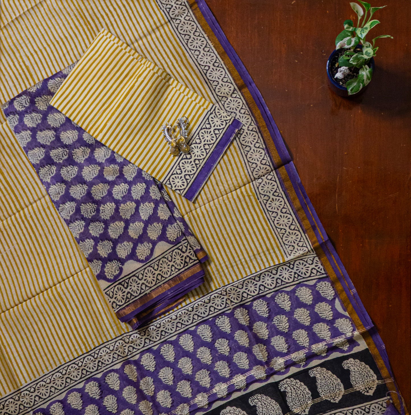Purple Chanderi Suit
