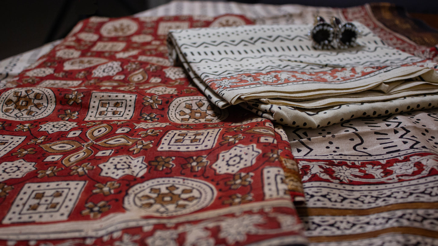 Rust Red Maheshwari Suit