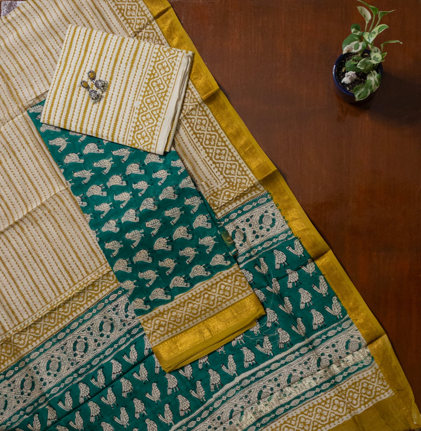 Green Maheshwari Suit