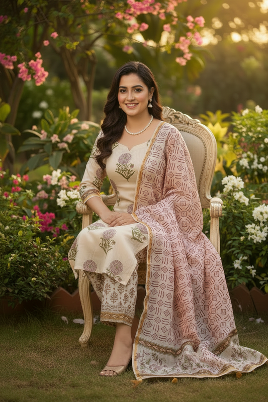 Maroon Chanderi Suit