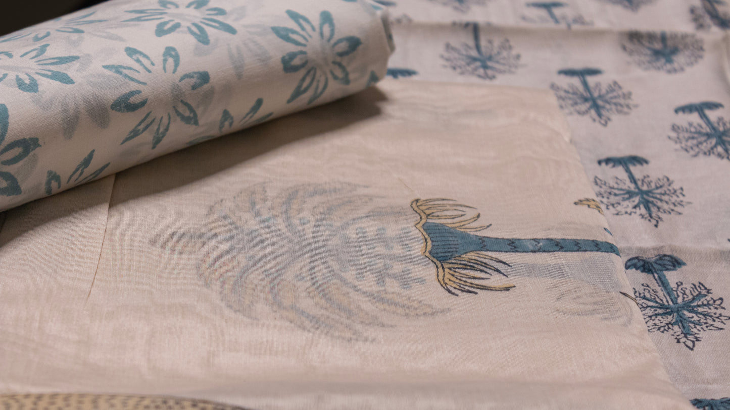 Blue Chanderi Suit