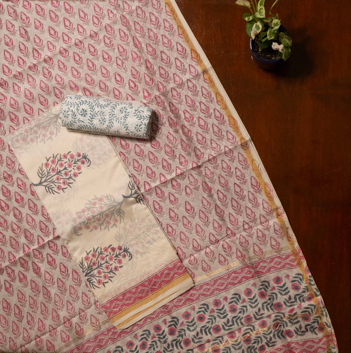 Pink Chanderi Suit