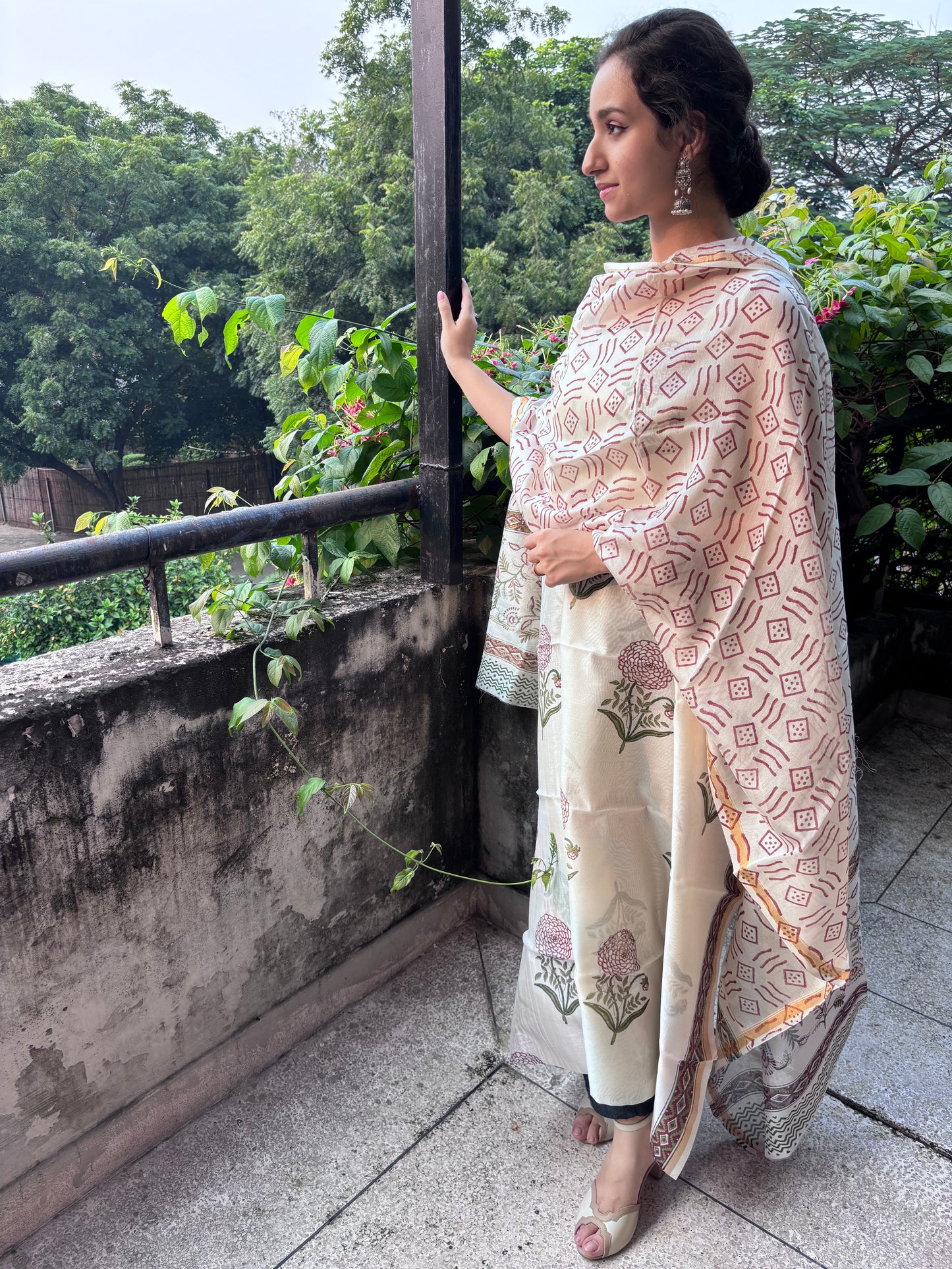 Maroon Chanderi Suit