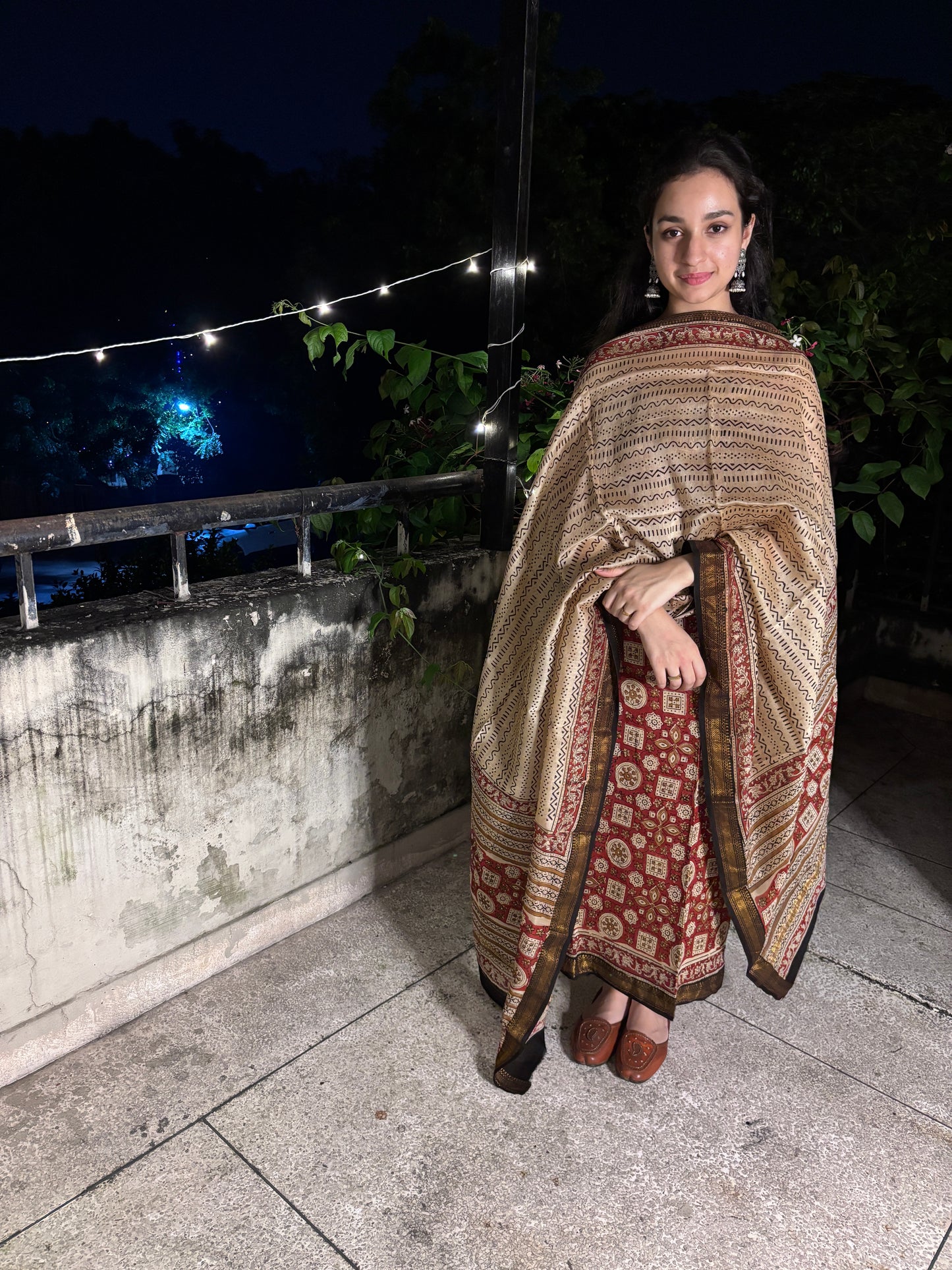 Rust Red Maheshwari Suit