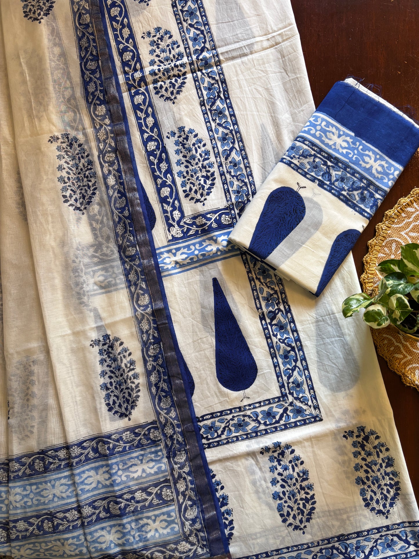Indigo Handblocked Suit