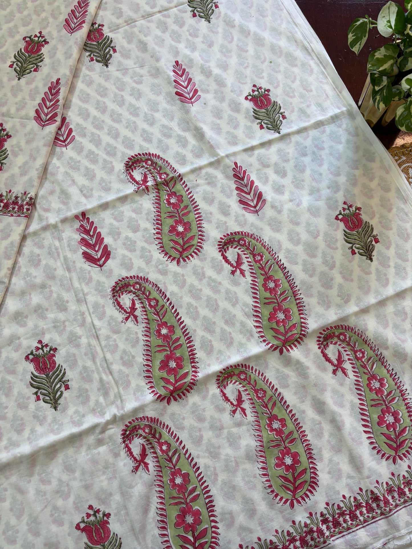 Pink Paisley Handblocked Suit