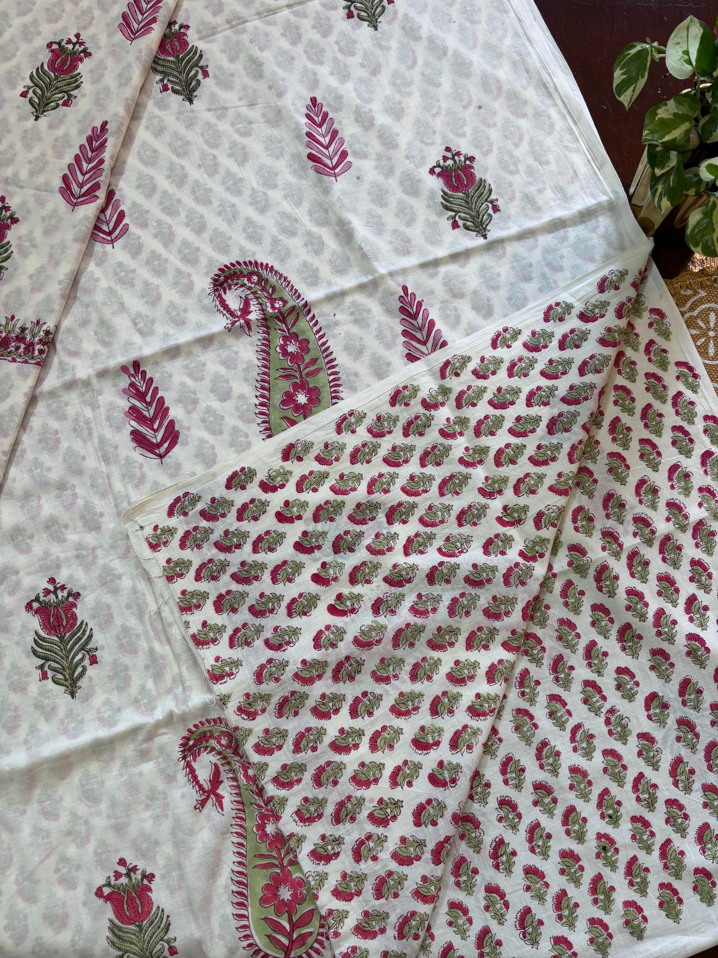 Pink Paisley Handblocked Suit