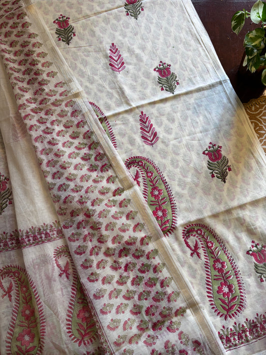 Pink Paisley Handblocked Suit