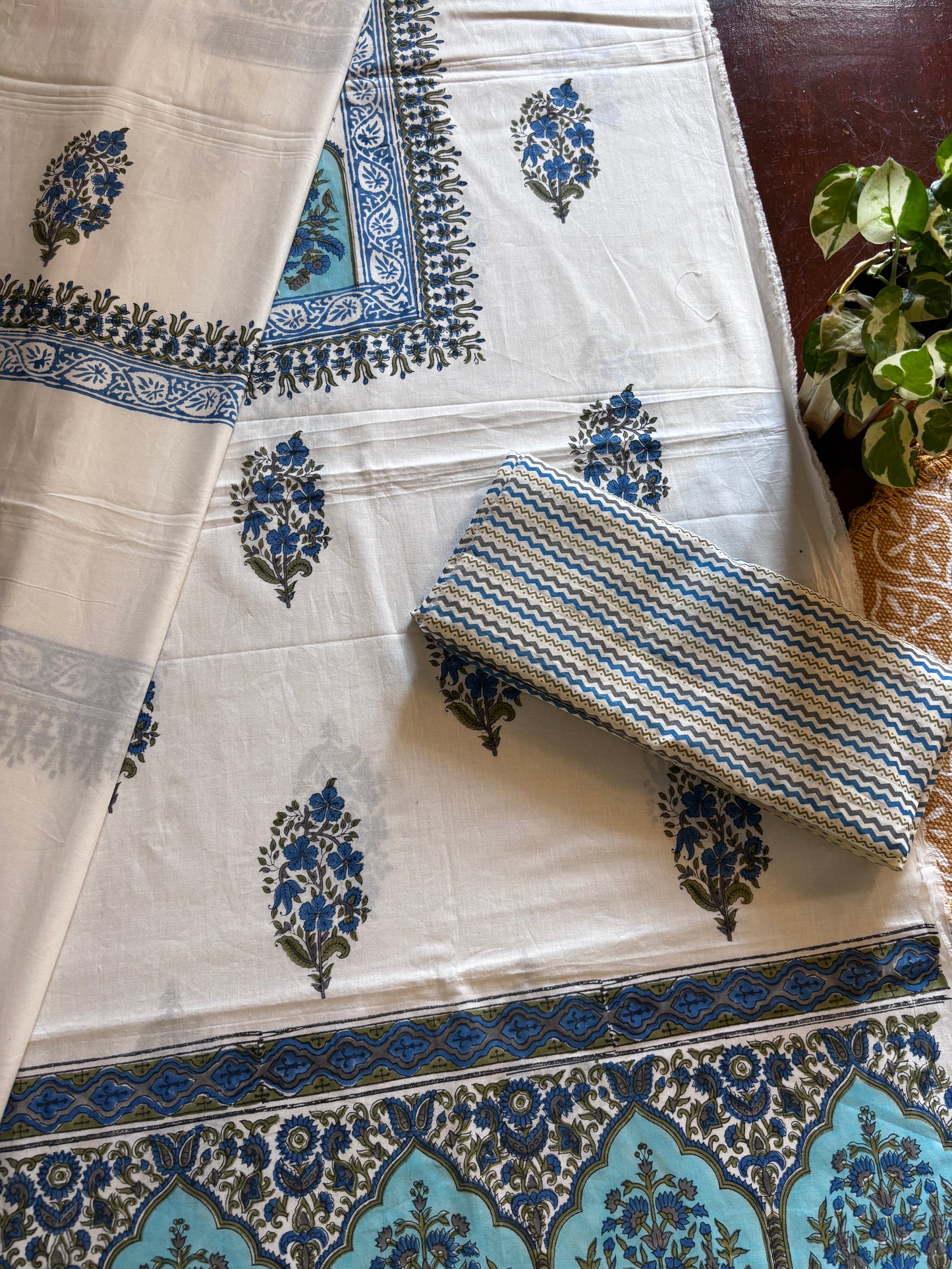Blue Handblocked Suit