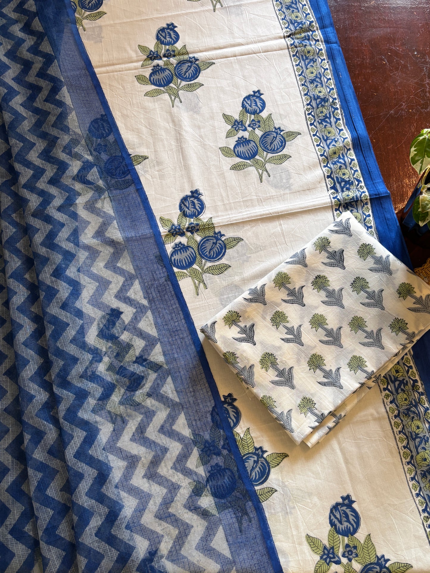 Blue Handblocked Suit