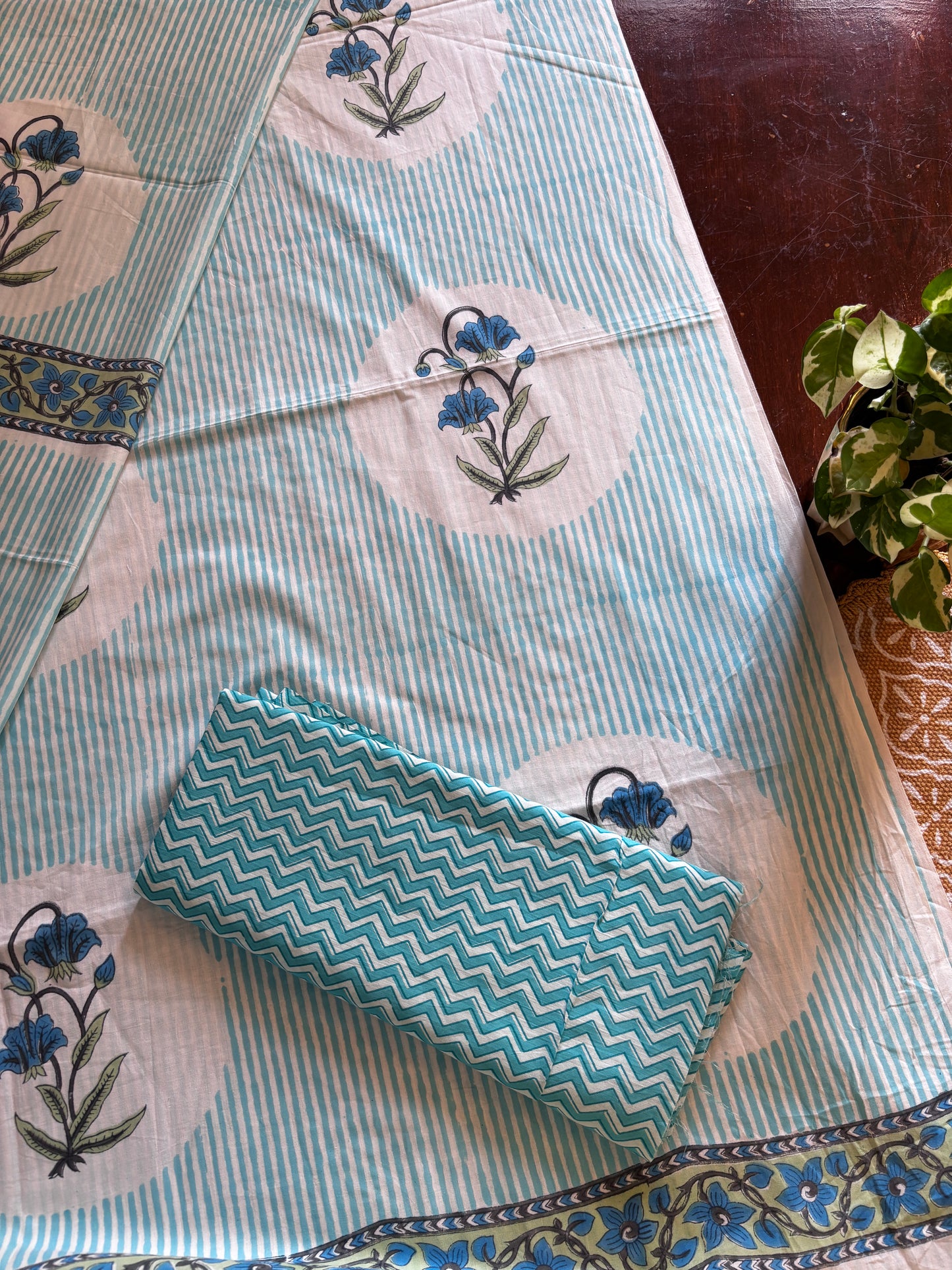 Blue Handblocked Suit