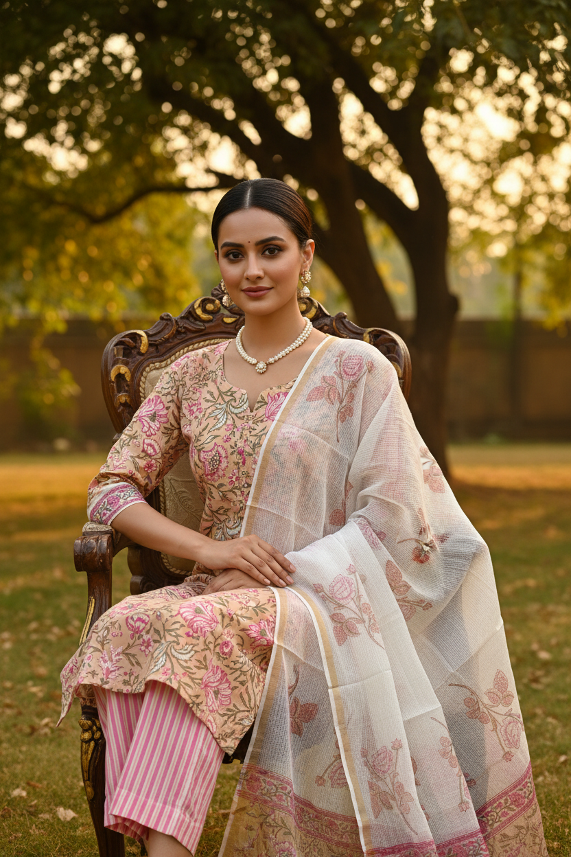 Jaal Handblocked Suit
