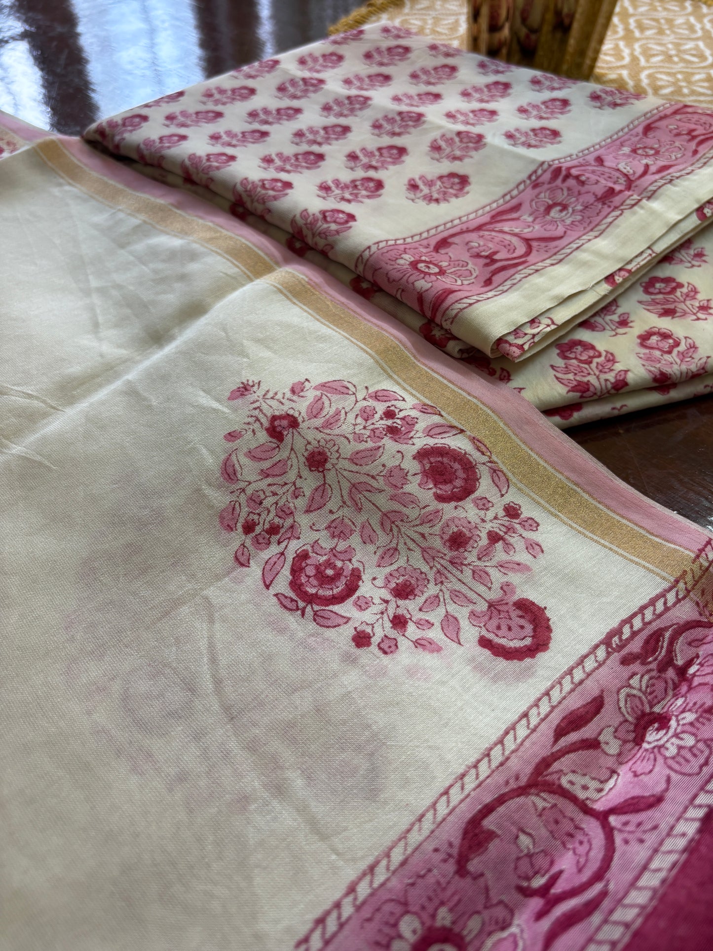Pink Boota Chanderi Suit