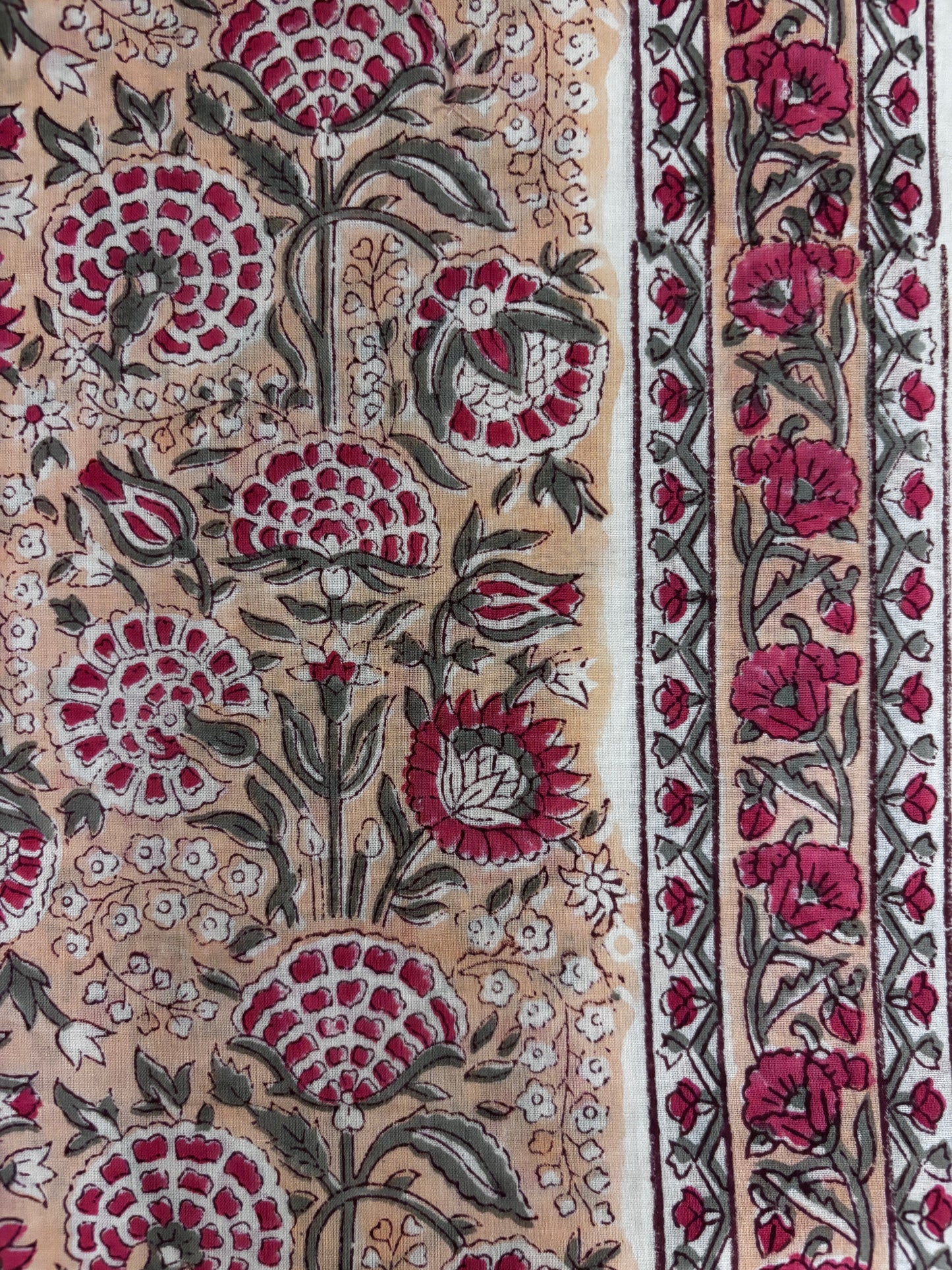 Peach Jaal Handblocked Suit