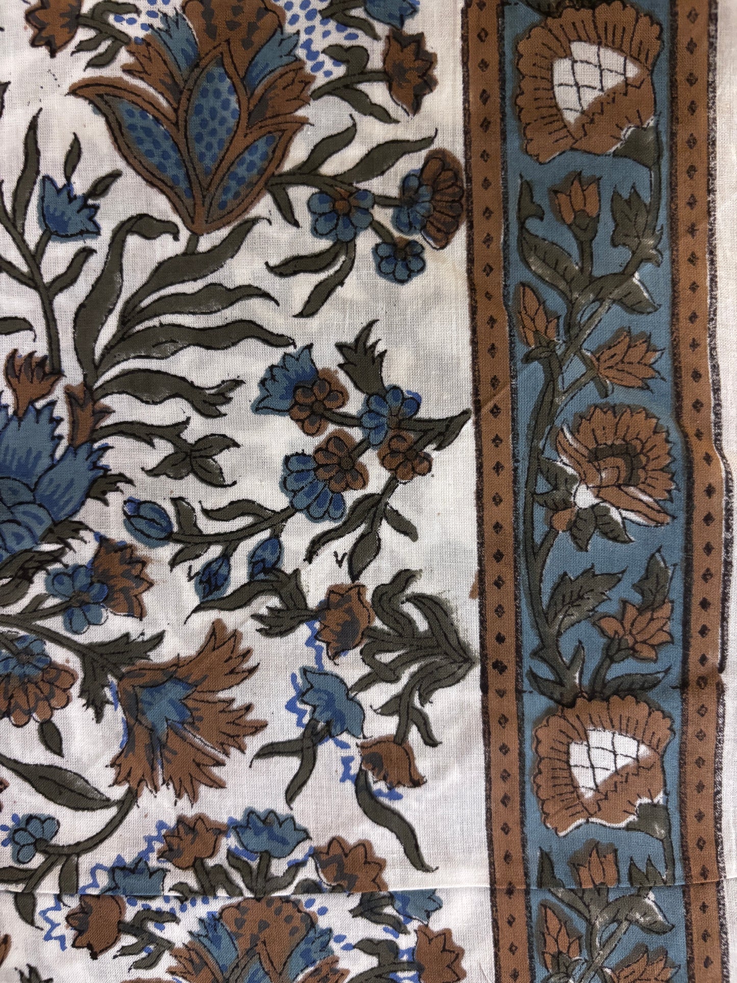 Blue Brown Handblocked Suit