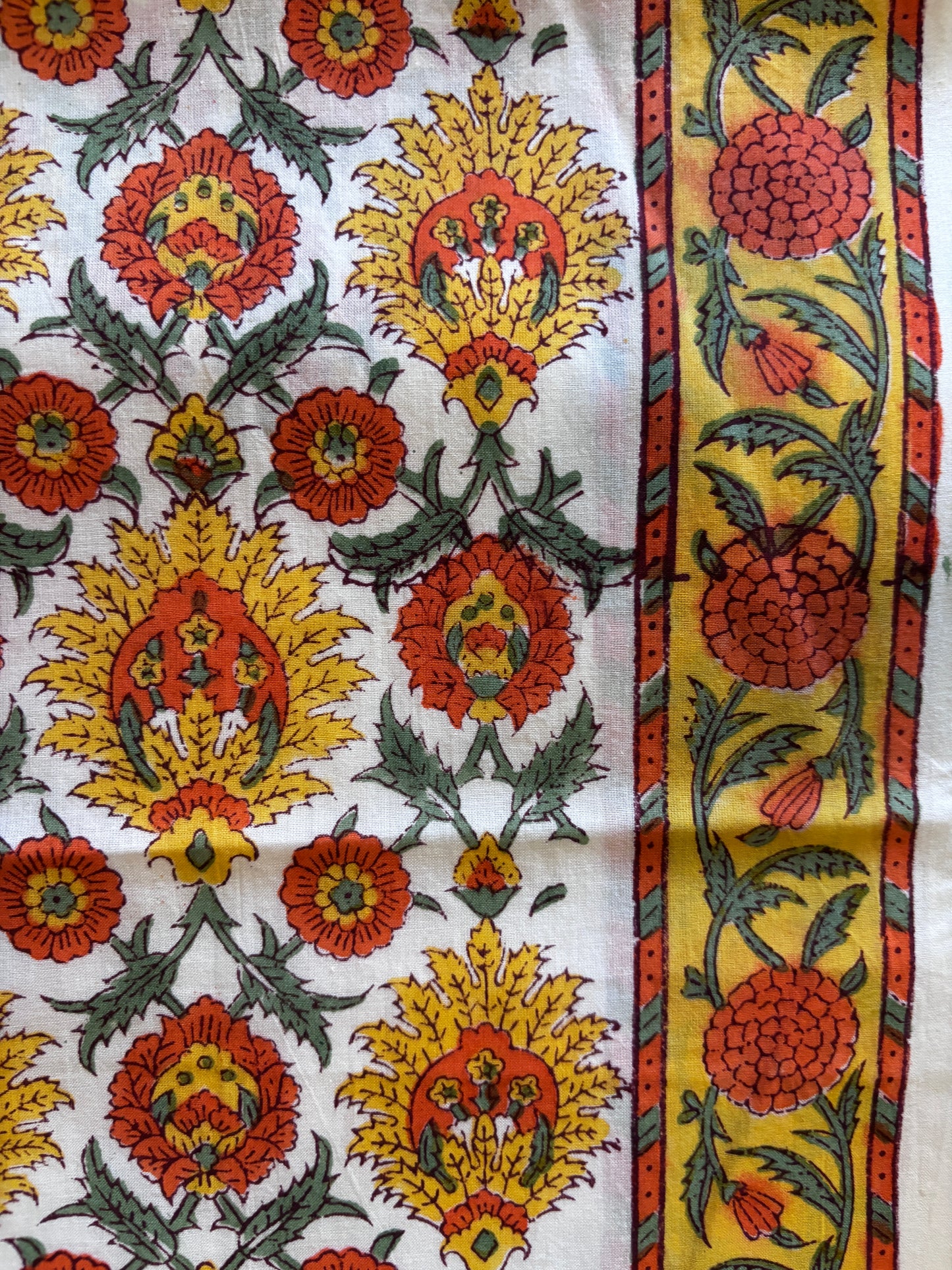 Orange & Yellow Handblocked Suit