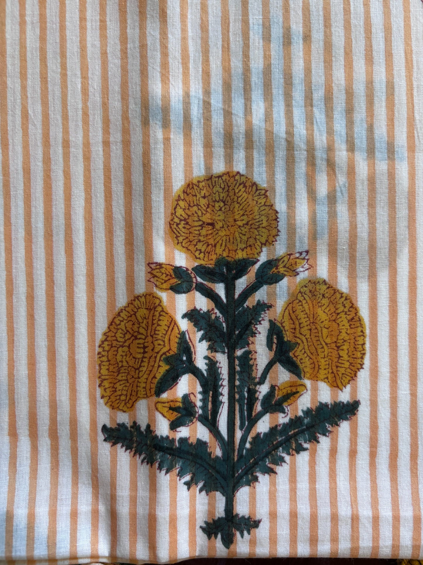 Peach & Yellow Handblocked Suit