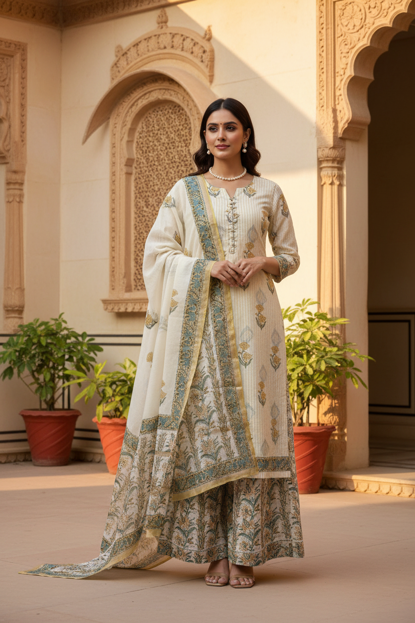 Yellow Chanderi Suit