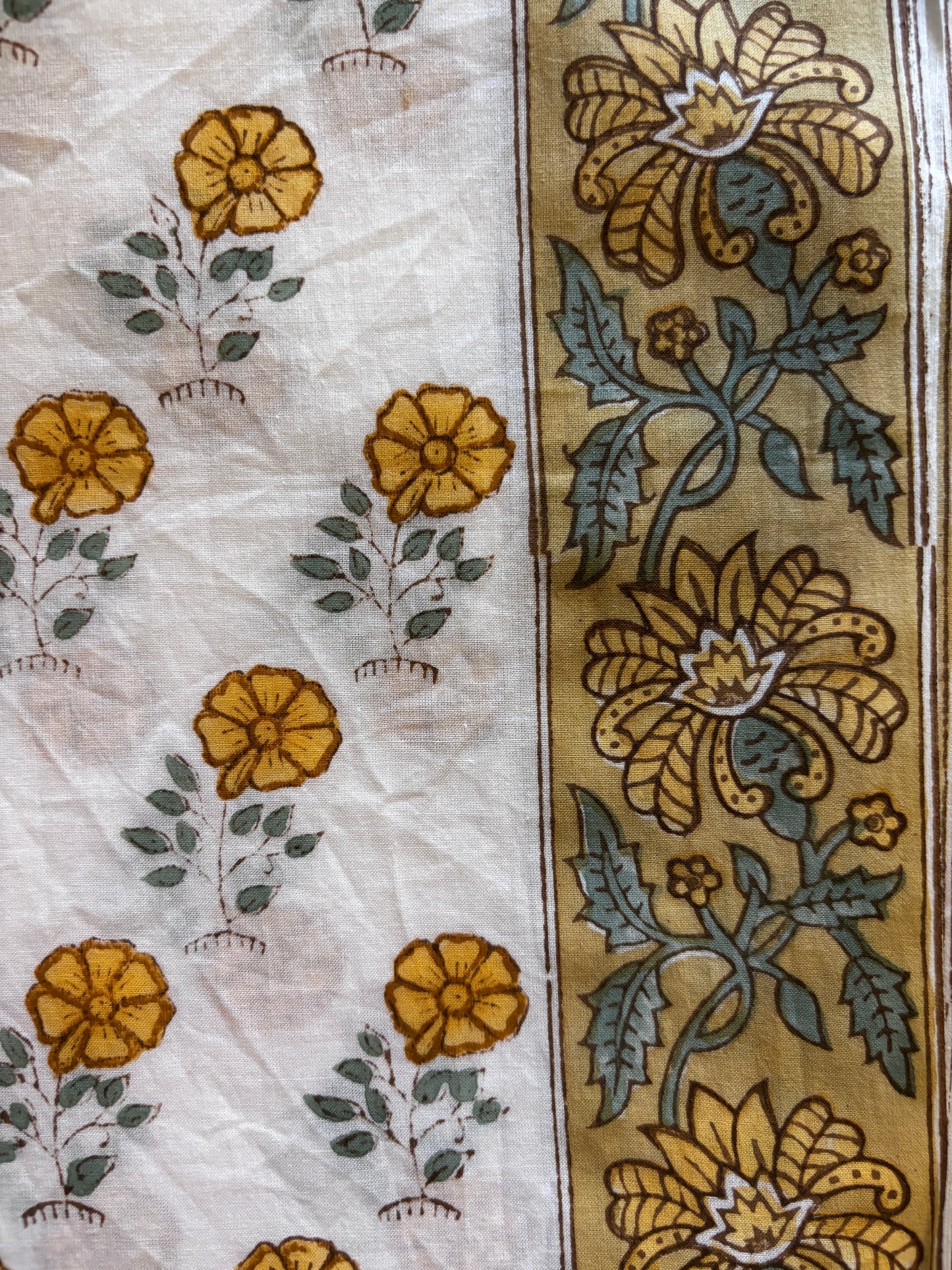Yellow flower Chanderi Suit