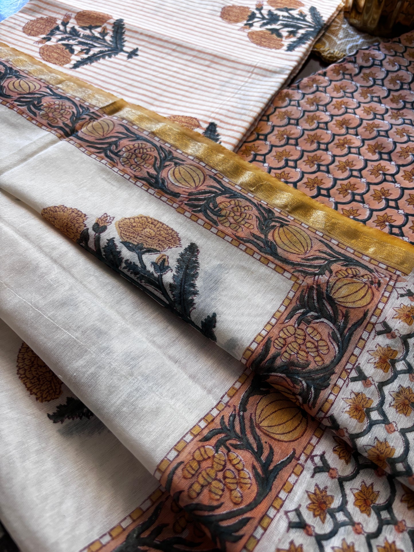 Orange & Yellow Chanderi Suit