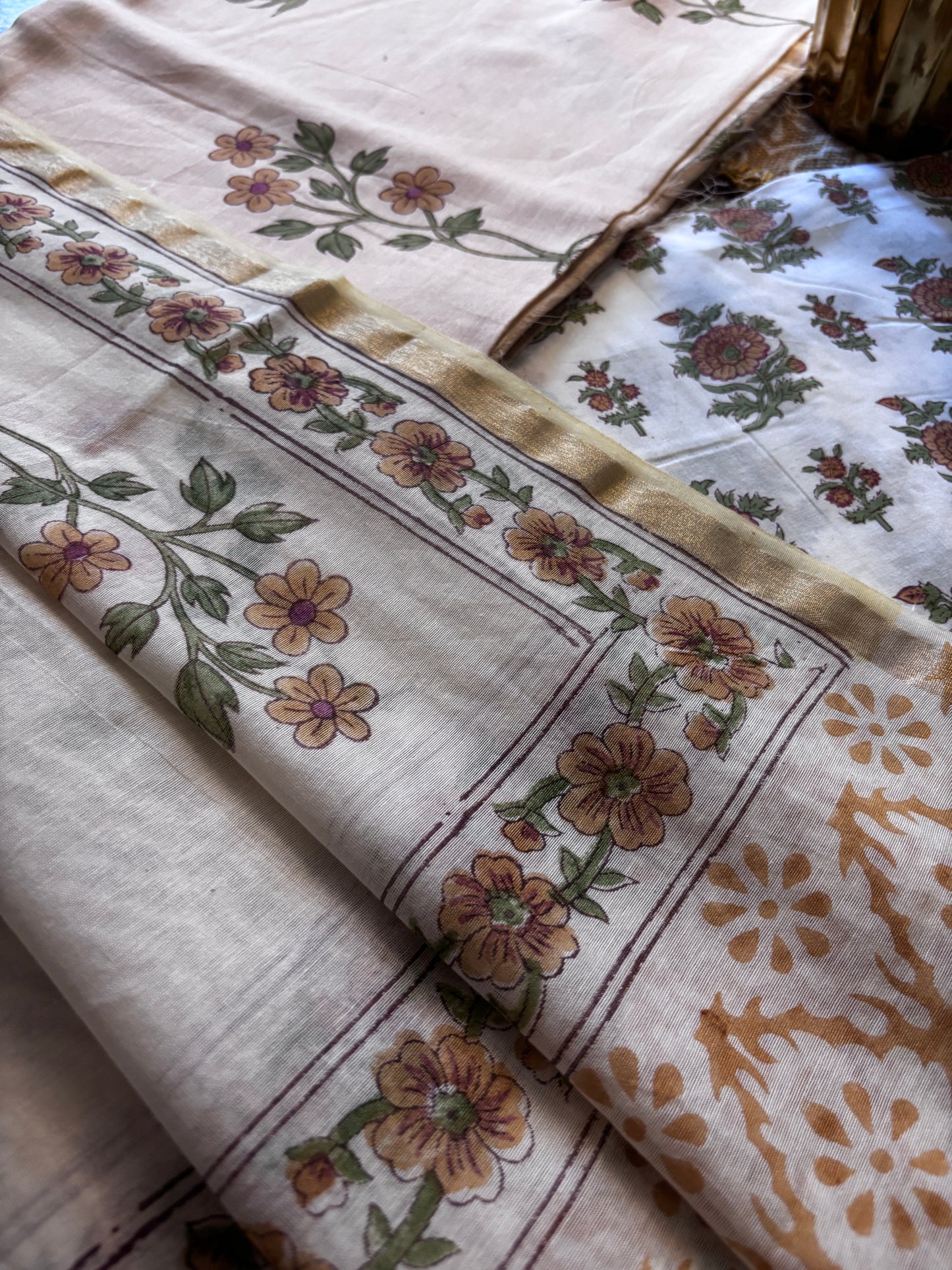 Beige Boota Chanderi Suit