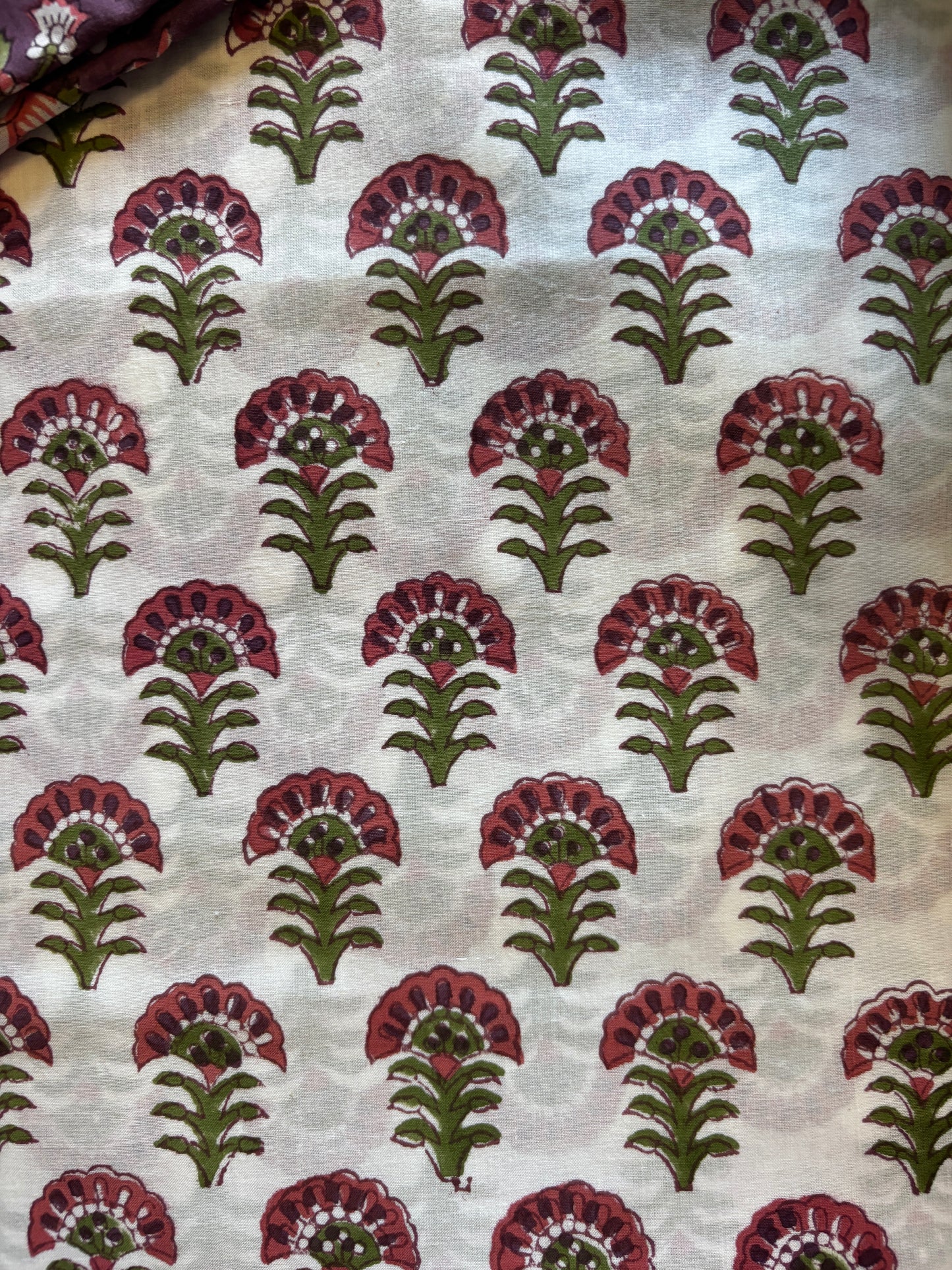Purple Jaal Handblocked Suit