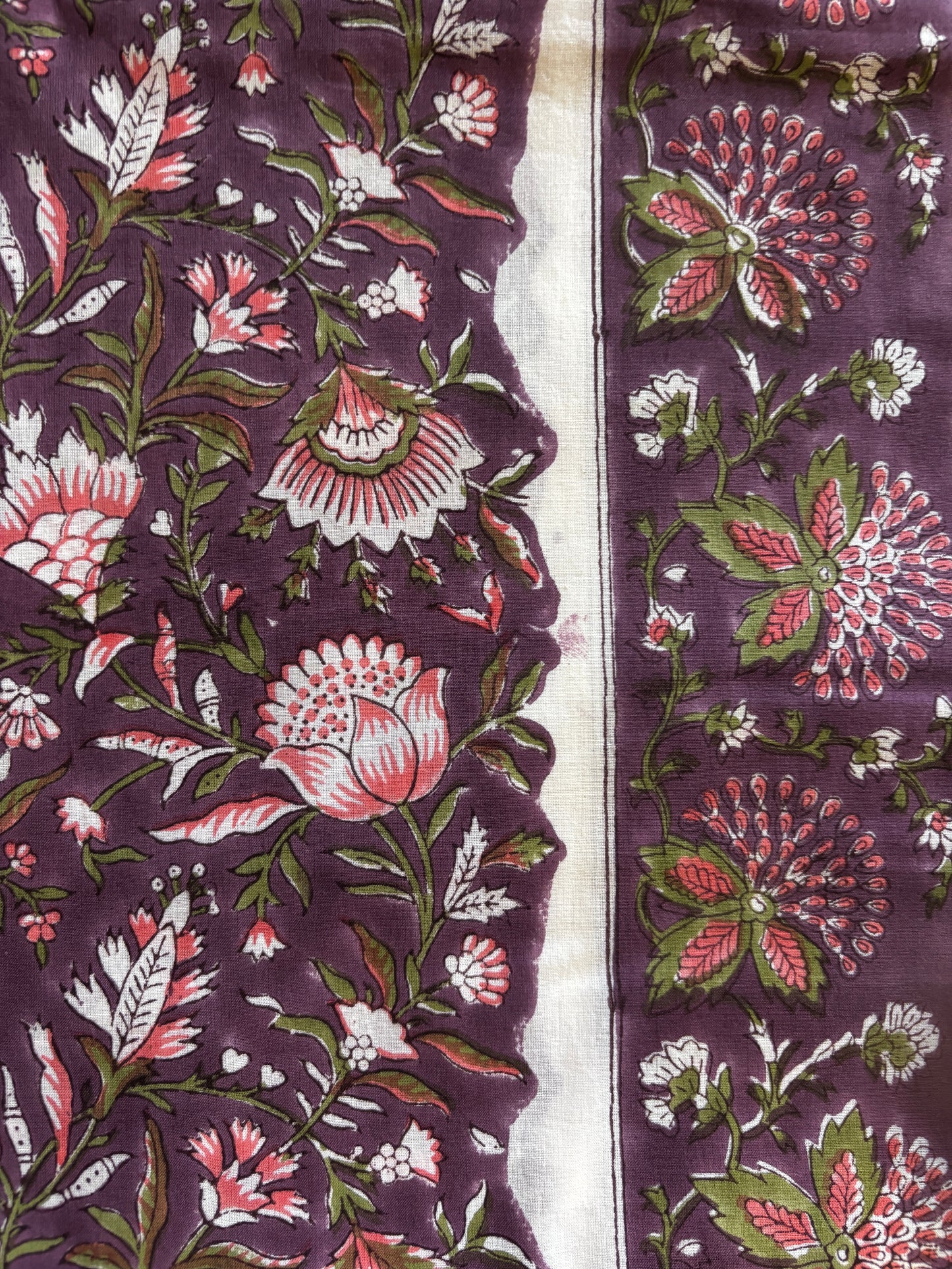 Purple Jaal Handblocked Suit