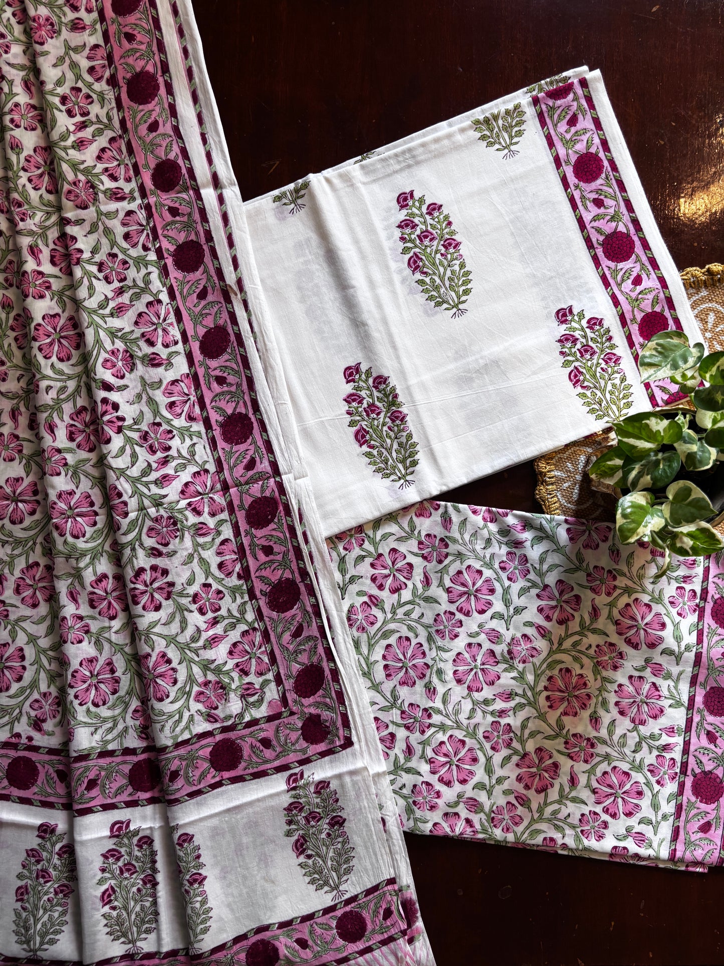 Pink Jaal Mul Cotton Suit