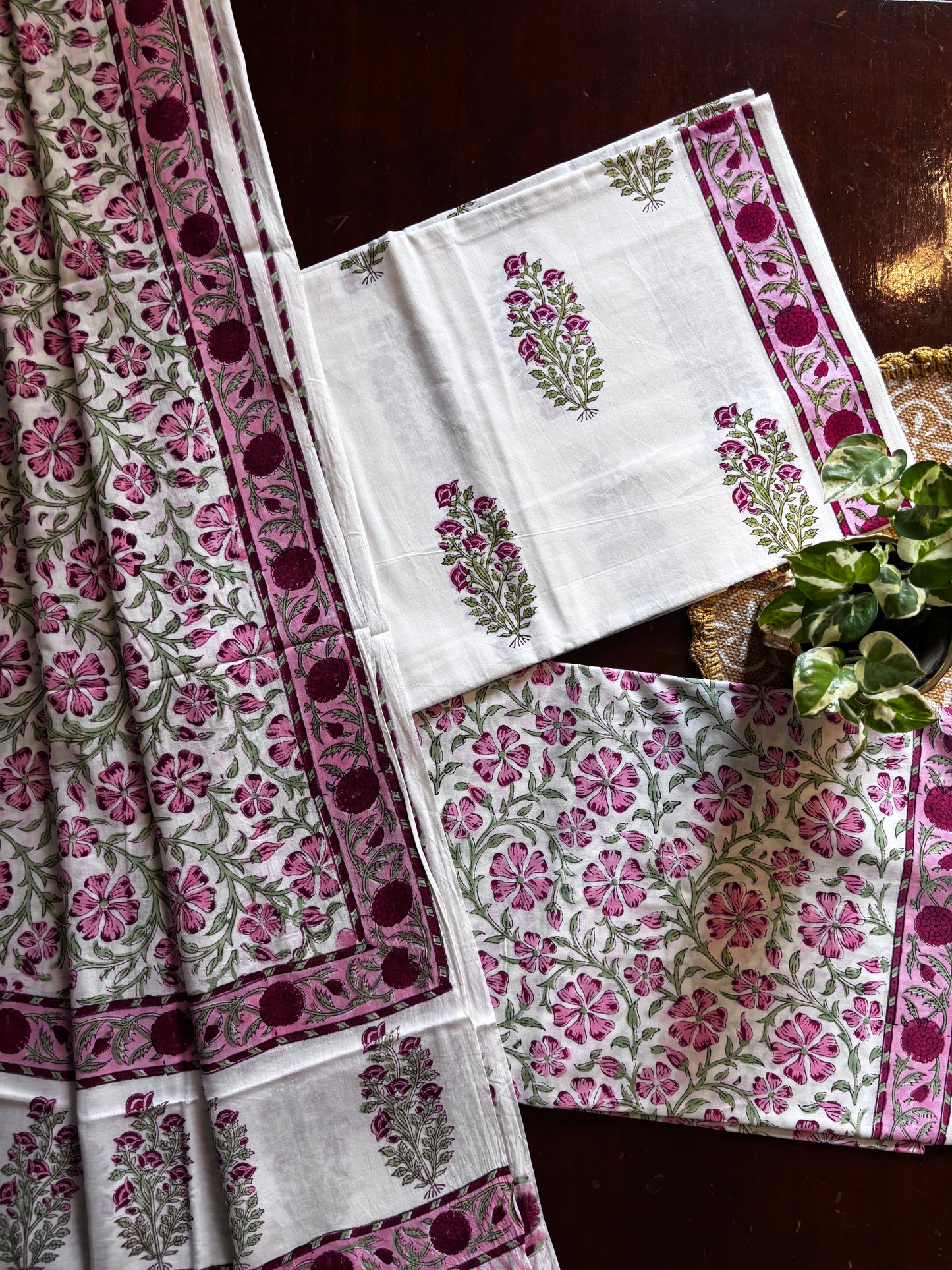 Pink Jaal Mul Cotton Suit