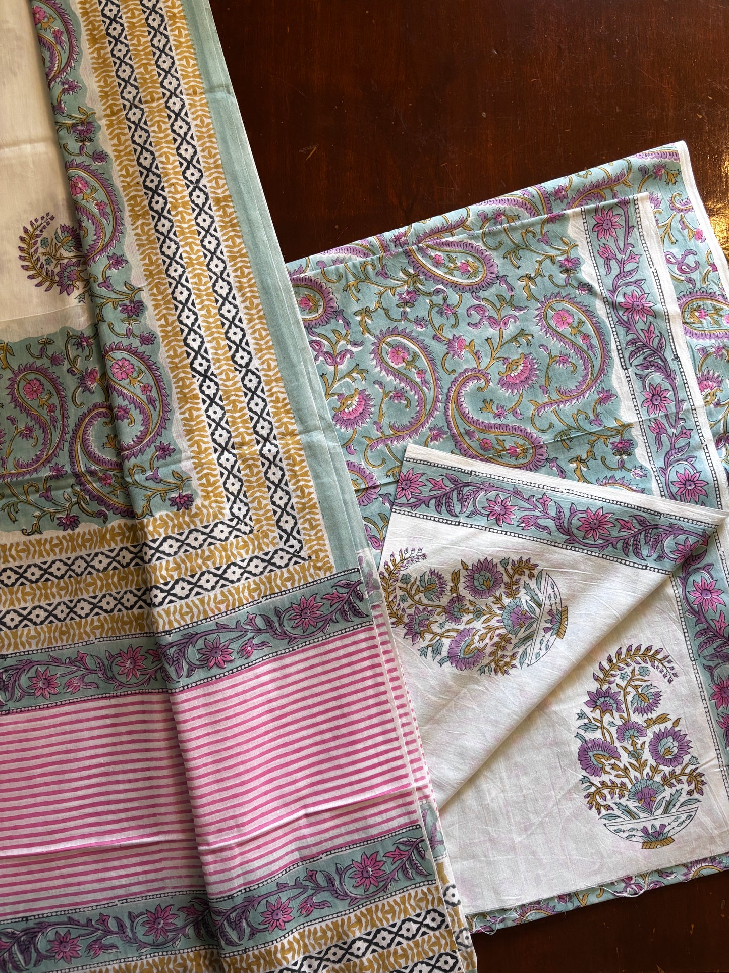 Blue Paisley Mul Cotton Suit