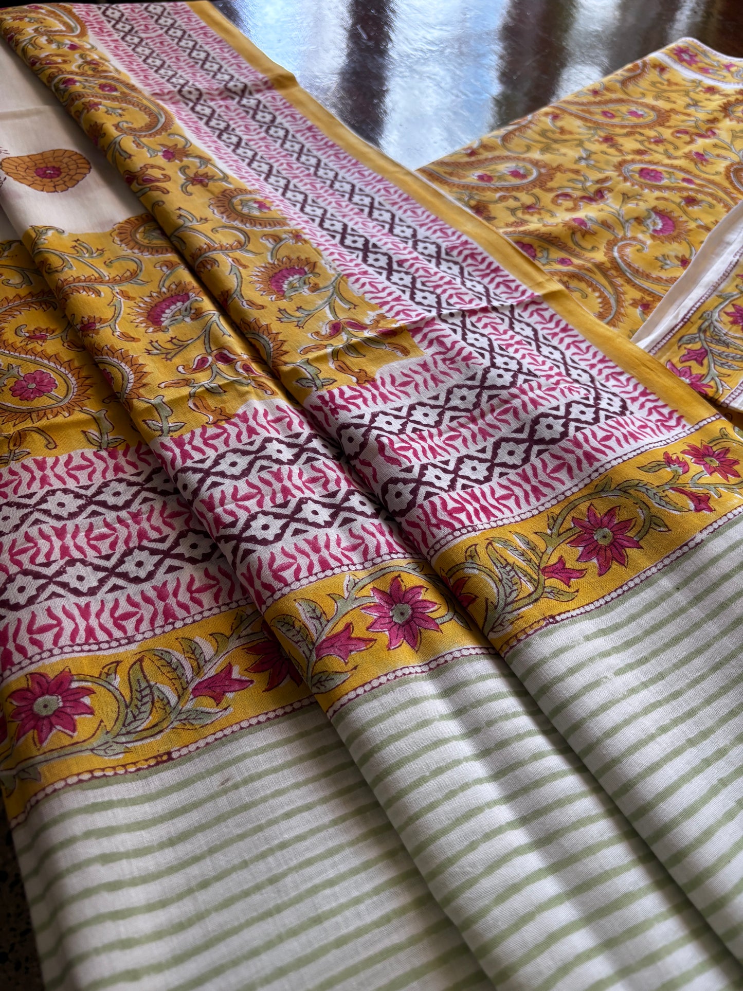 Yellow Paisley Mul Cotton Suit