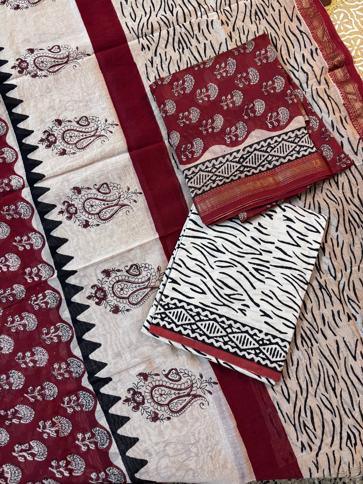 Brick Red Maheshwari Suit