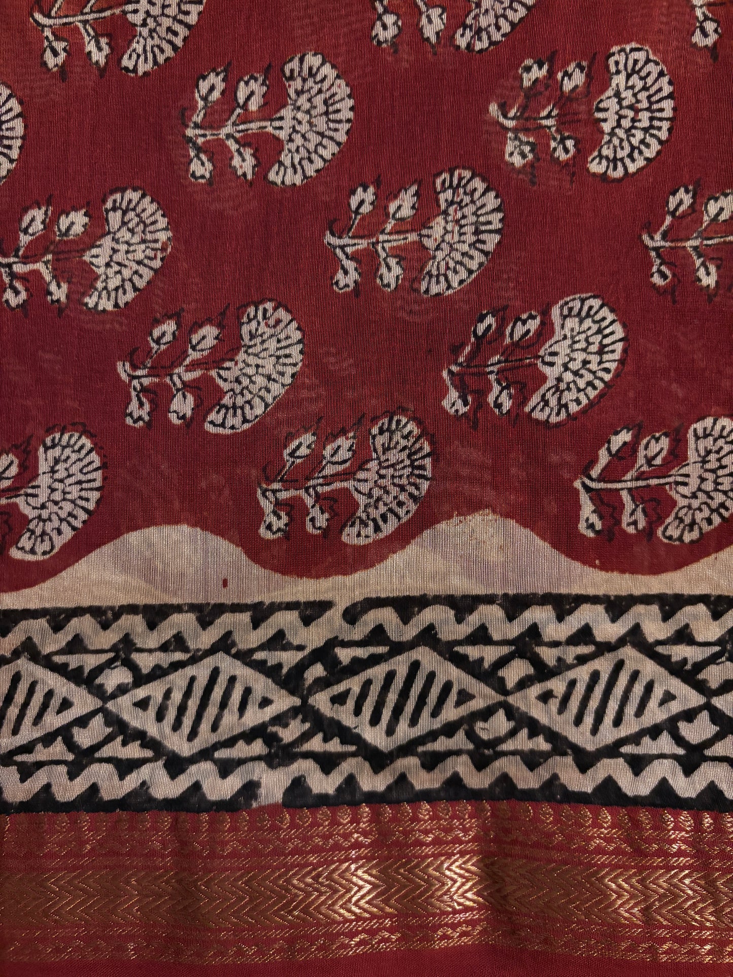 Brick Red Maheshwari Suit