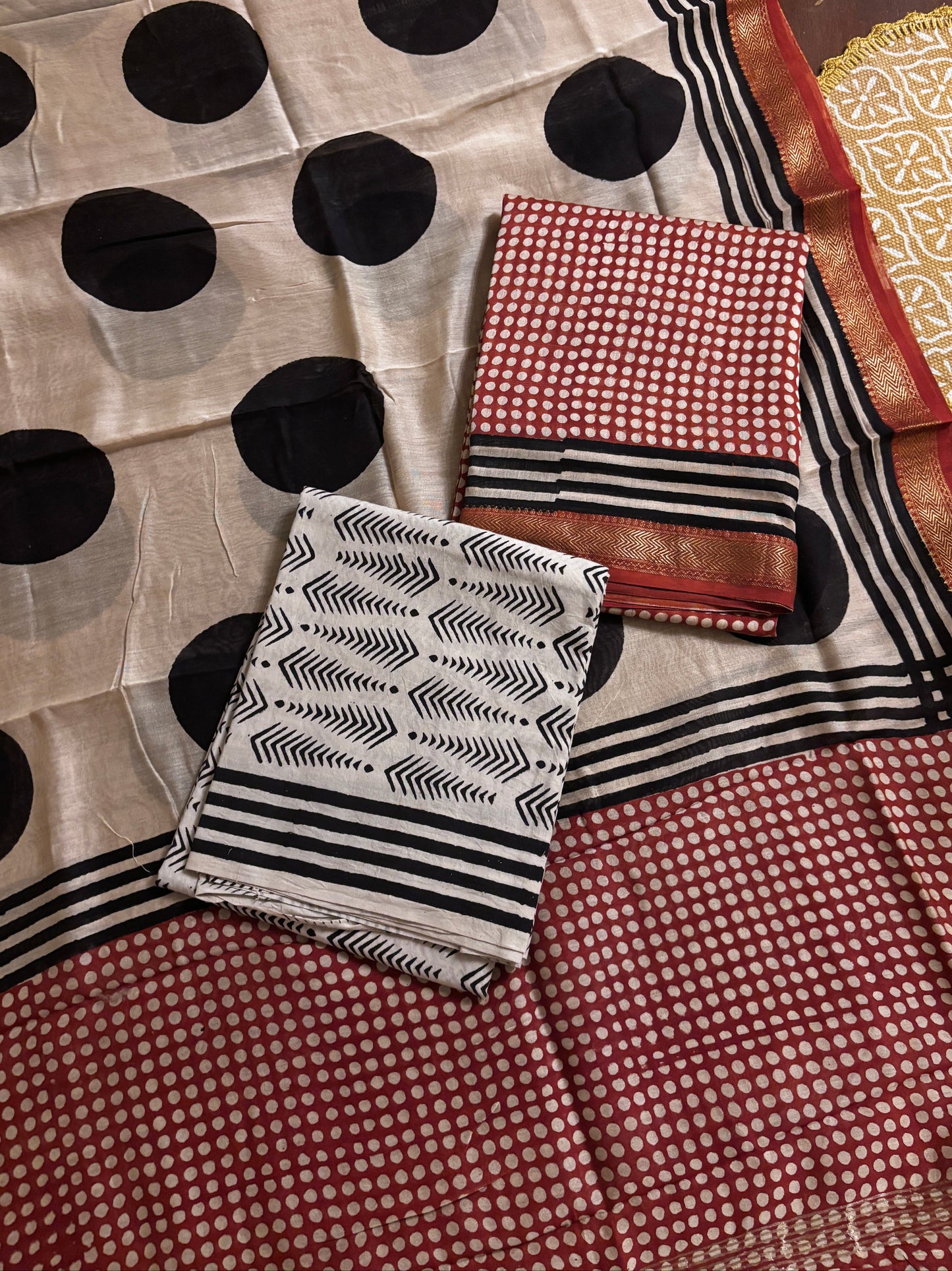 Red Checks Maheshwari Suit
