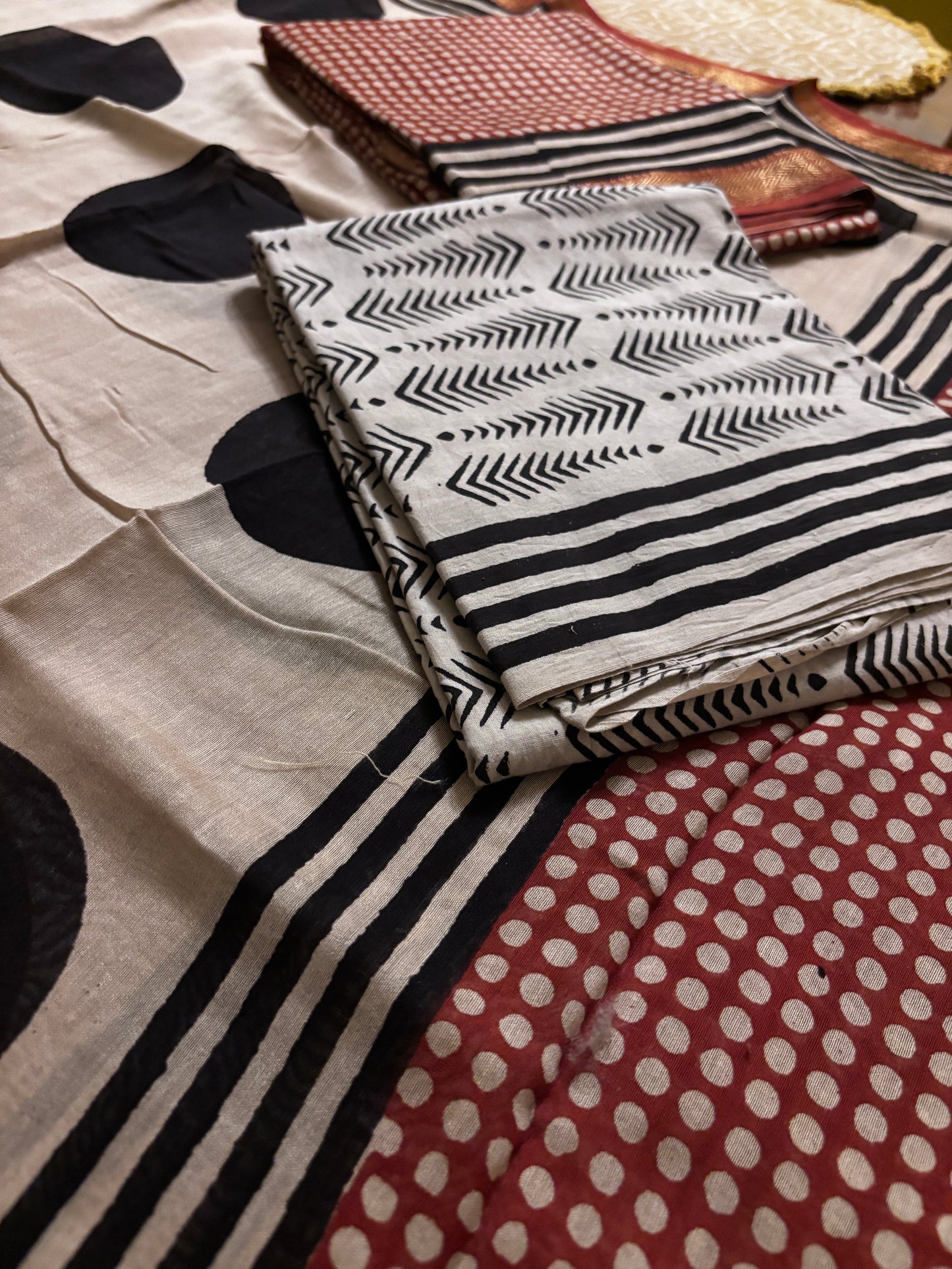 Red Checks Maheshwari Suit