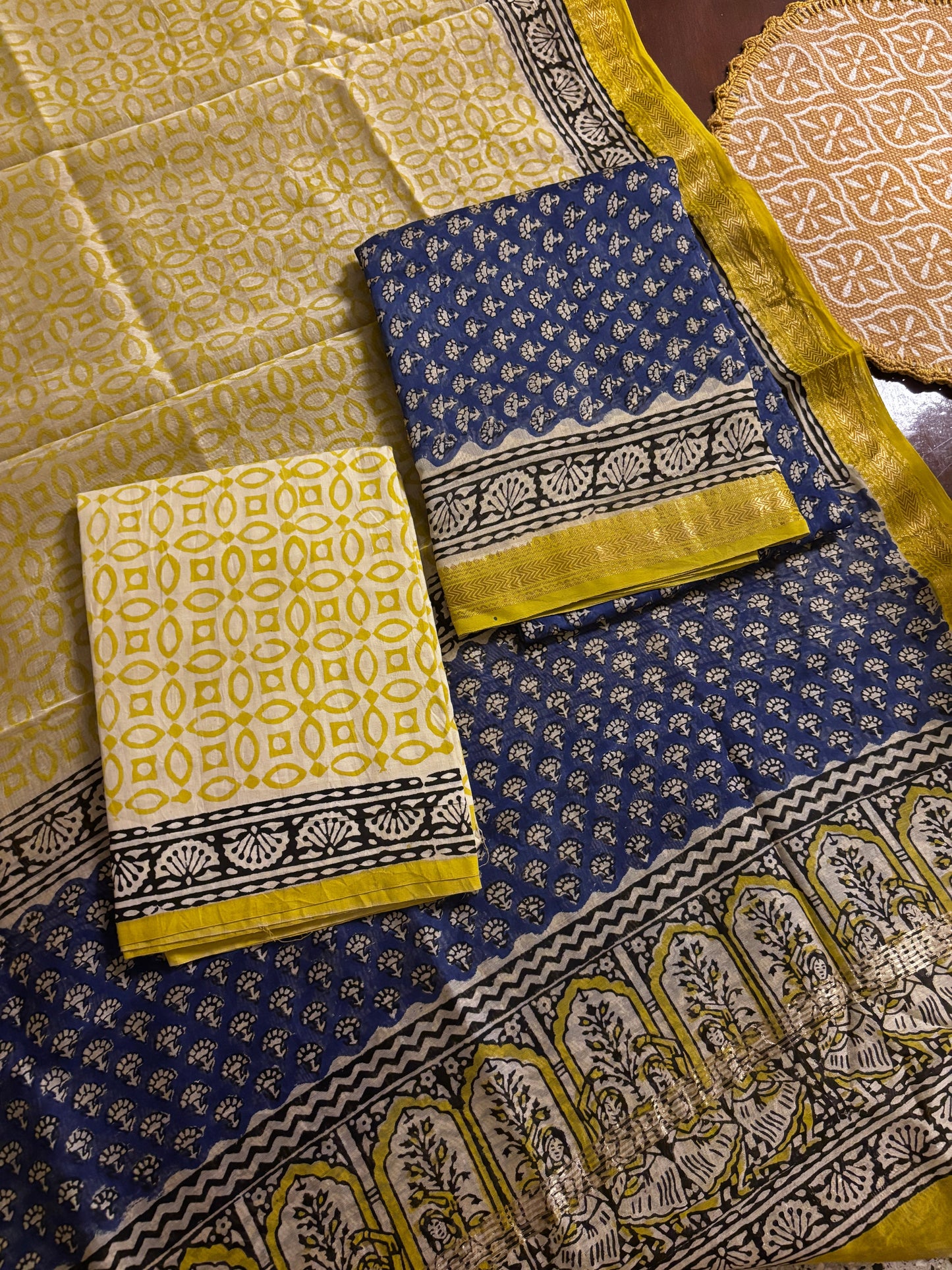 Blue Booti Maheshwari Suit