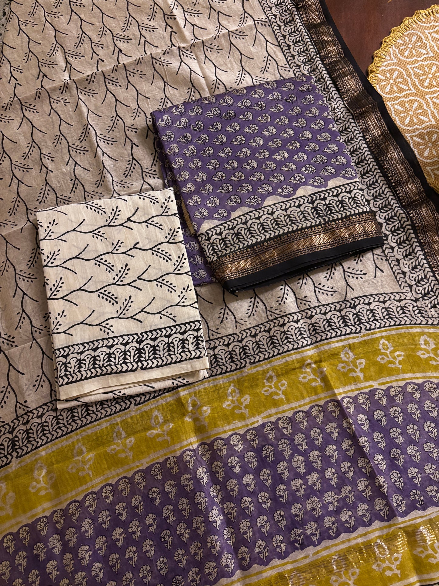 Purple Booti Maheshwari Suit