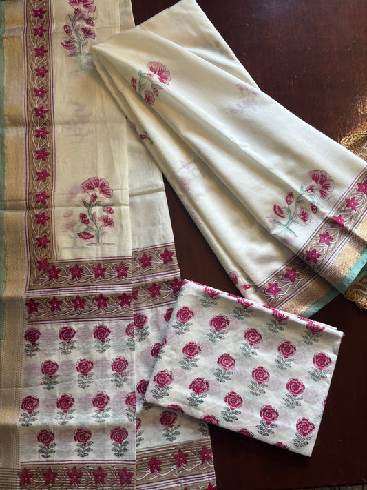 Red Rose Maheshwari suit