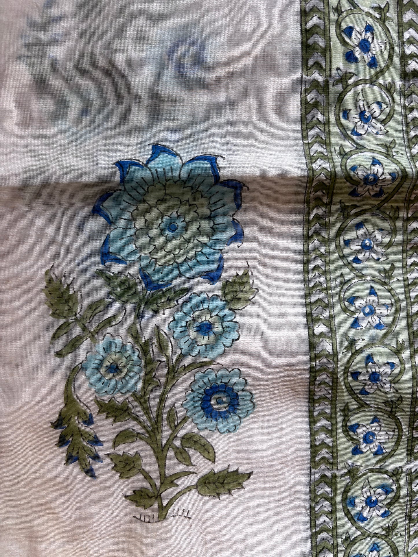 Blue Flower Mughal Boota Suit