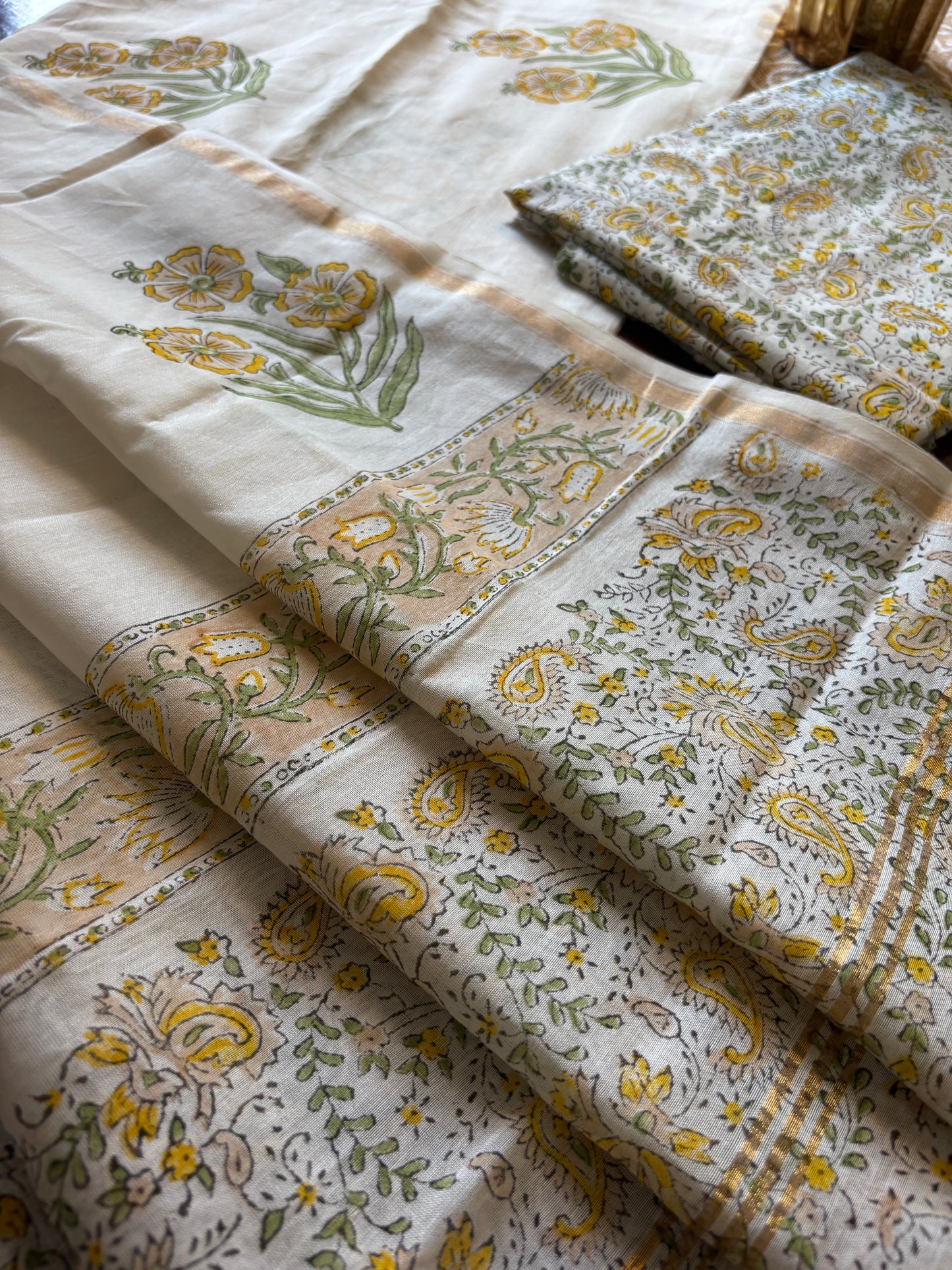 Yellow Mughal Boota Suit