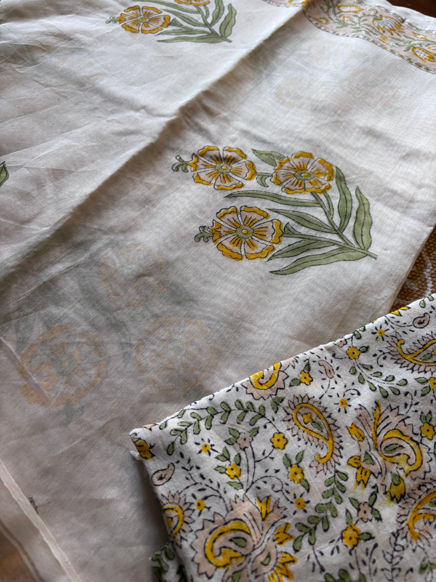 Yellow Mughal Boota Suit