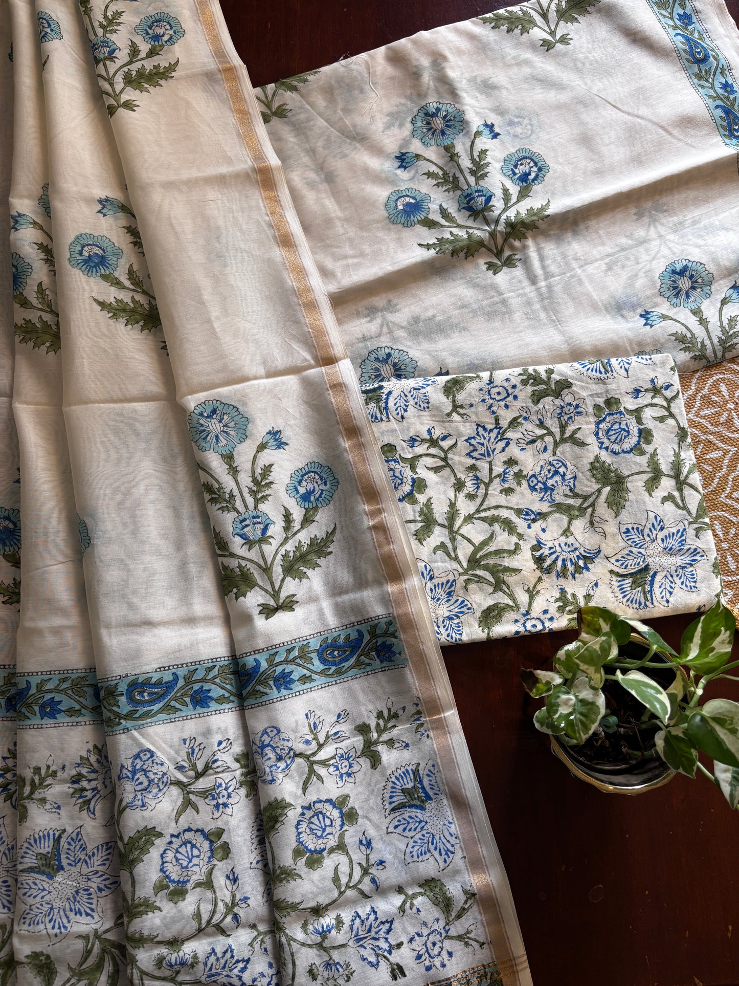 Big Mughal Boota Chanderi Suit