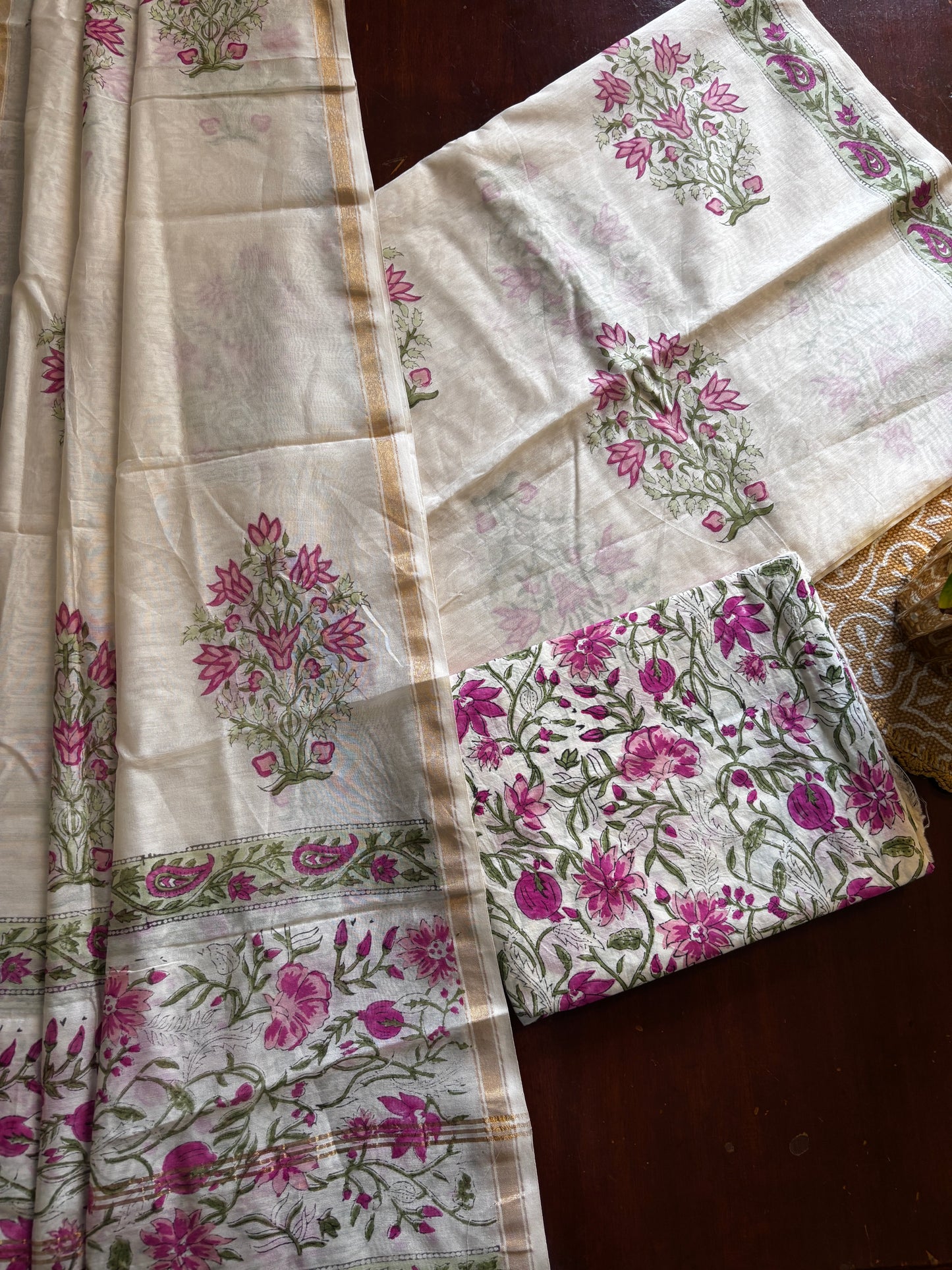 Pink Mughal Jaal Chanderi Suit