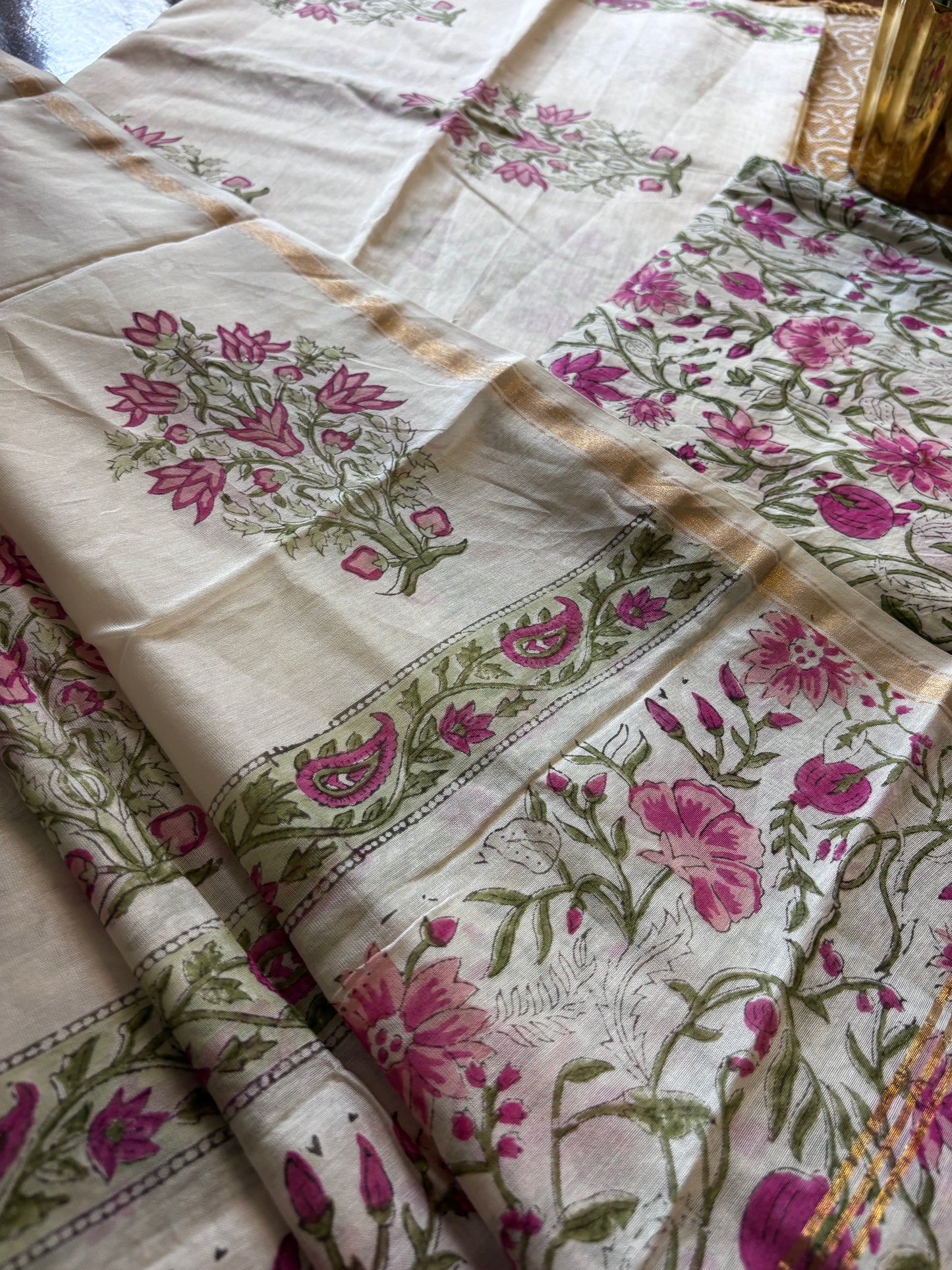Pink Mughal Jaal Chanderi Suit