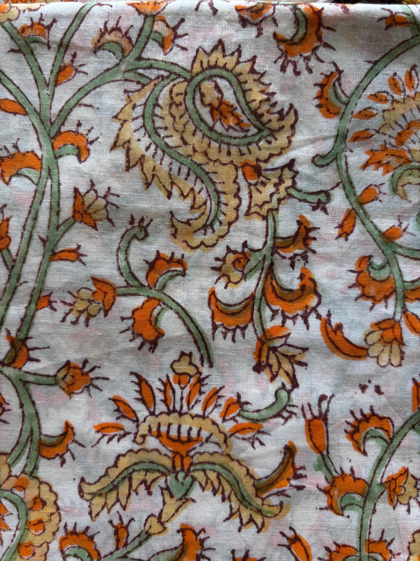 Orange Mughal Boota Chanderi Suit