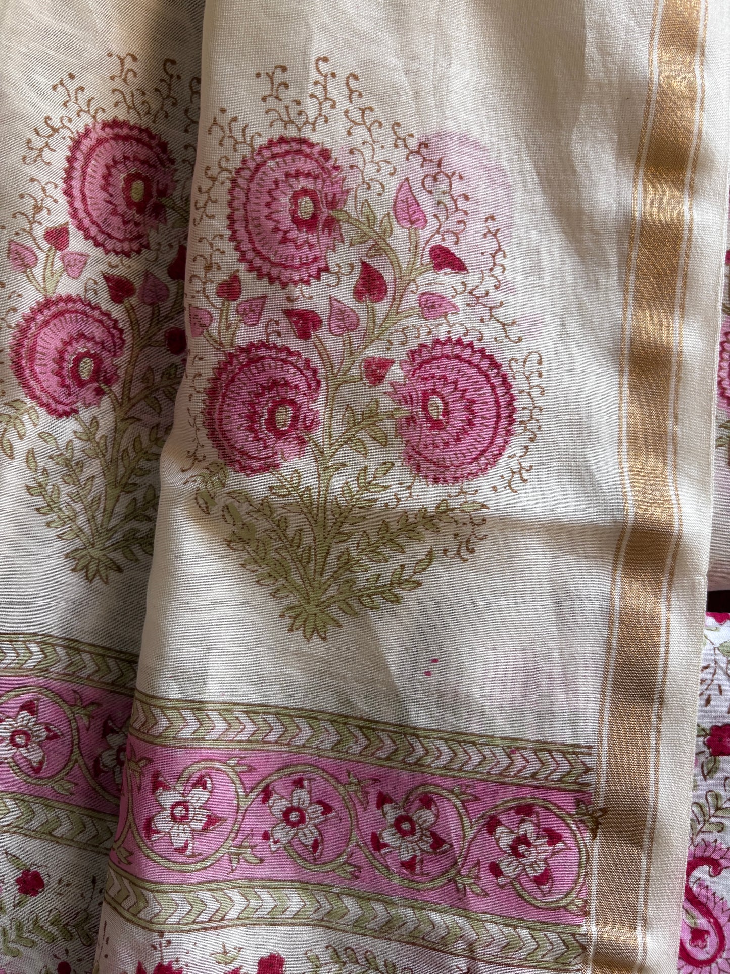 Pink Mughal Booti Chanderi Suit